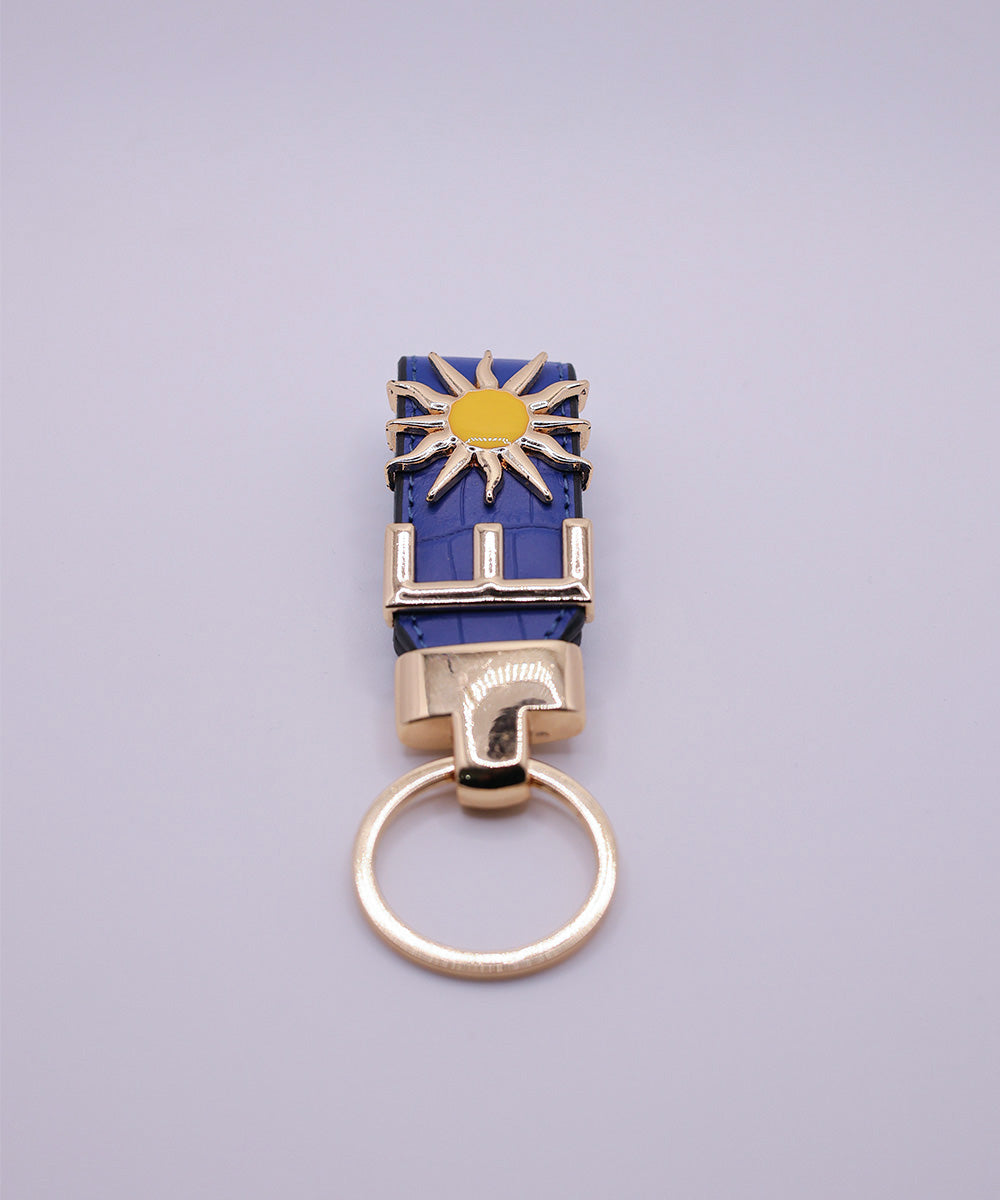 Harfli Mavi Kroko Deri Anahtarlık