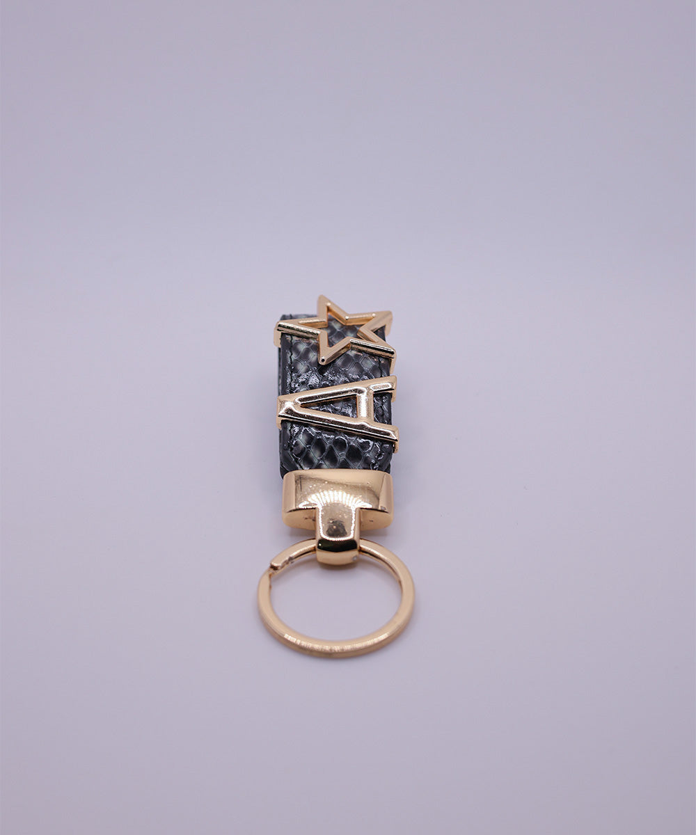 Harfli Renkli Piton Deri Anahtarlık