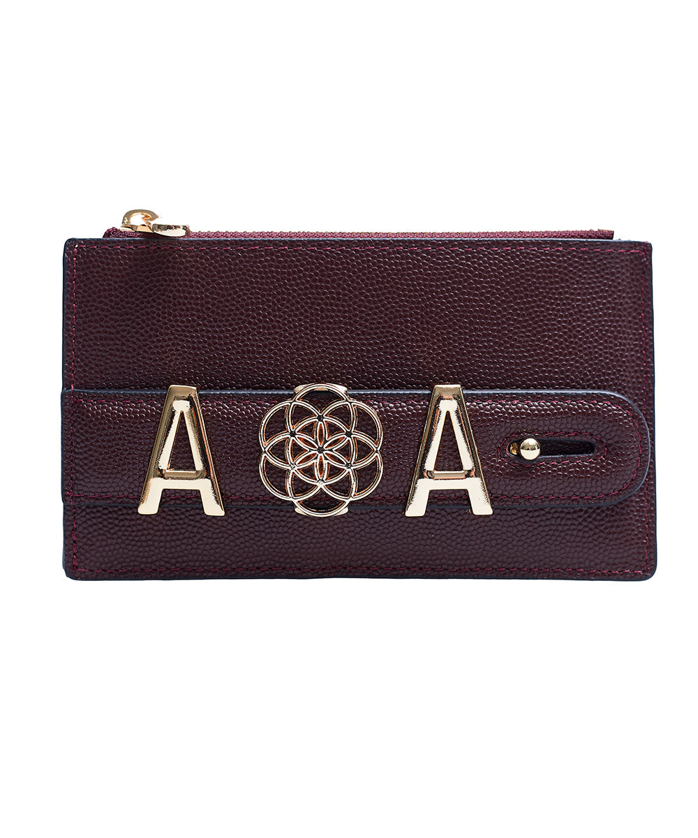 Harfli Bordo Deri Cüzdan hiva