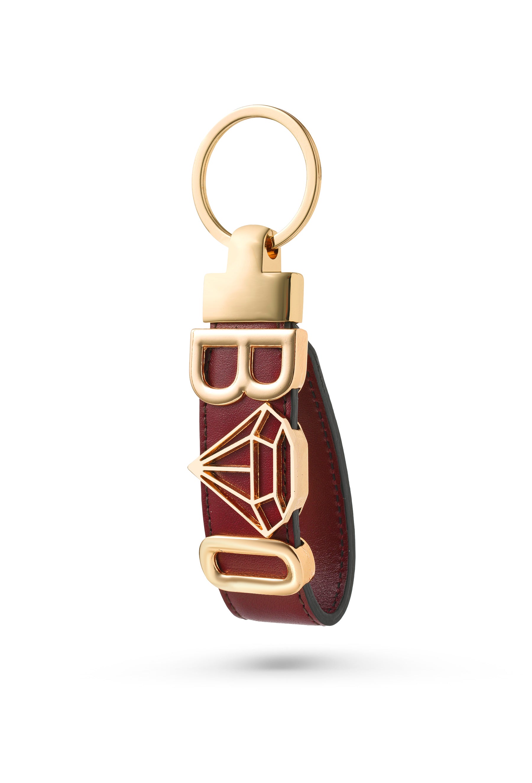 Harfli Bordo Deri Anahtarlık