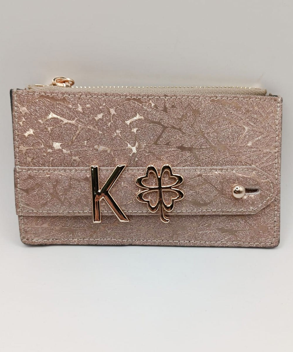 Harfli Sedefli Gold Deri Cüzdan