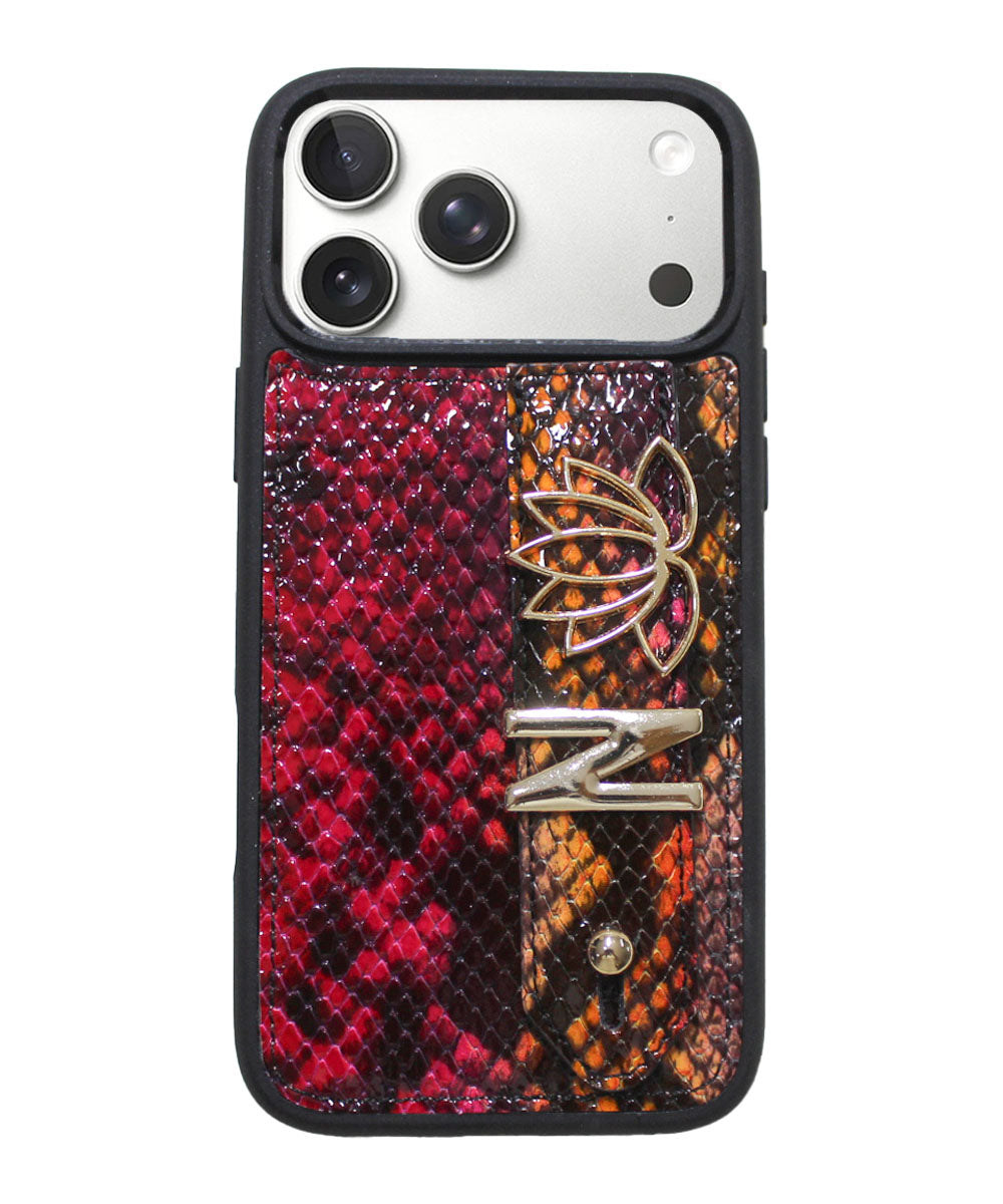 Harfli Renkli Piton iPhone Deri Kılıf