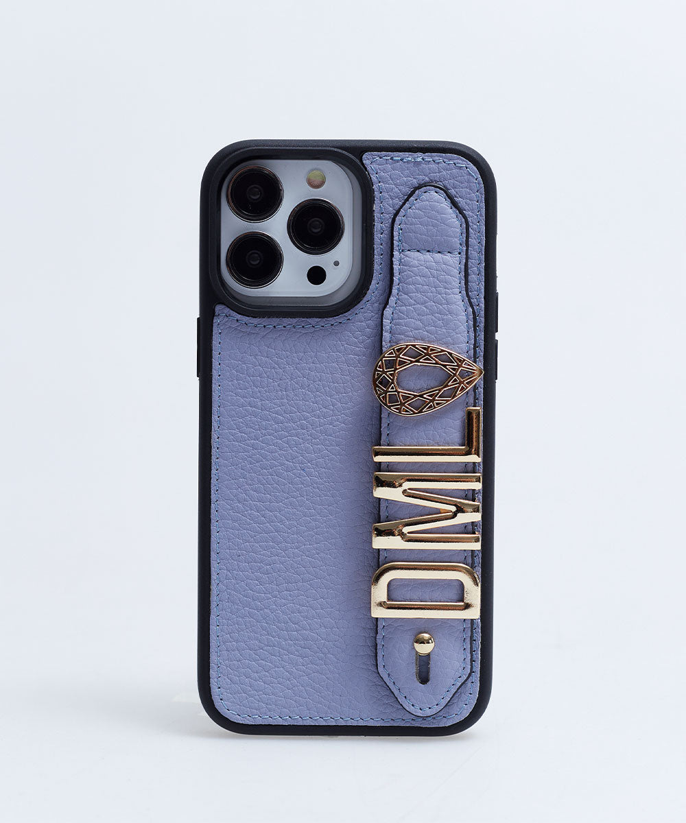 Harfli Mavi iPhone Deri Kılıf