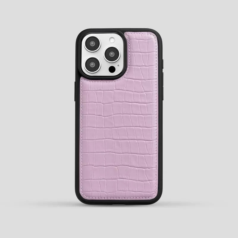 iPhone Kroko Lila Deri Kılıf