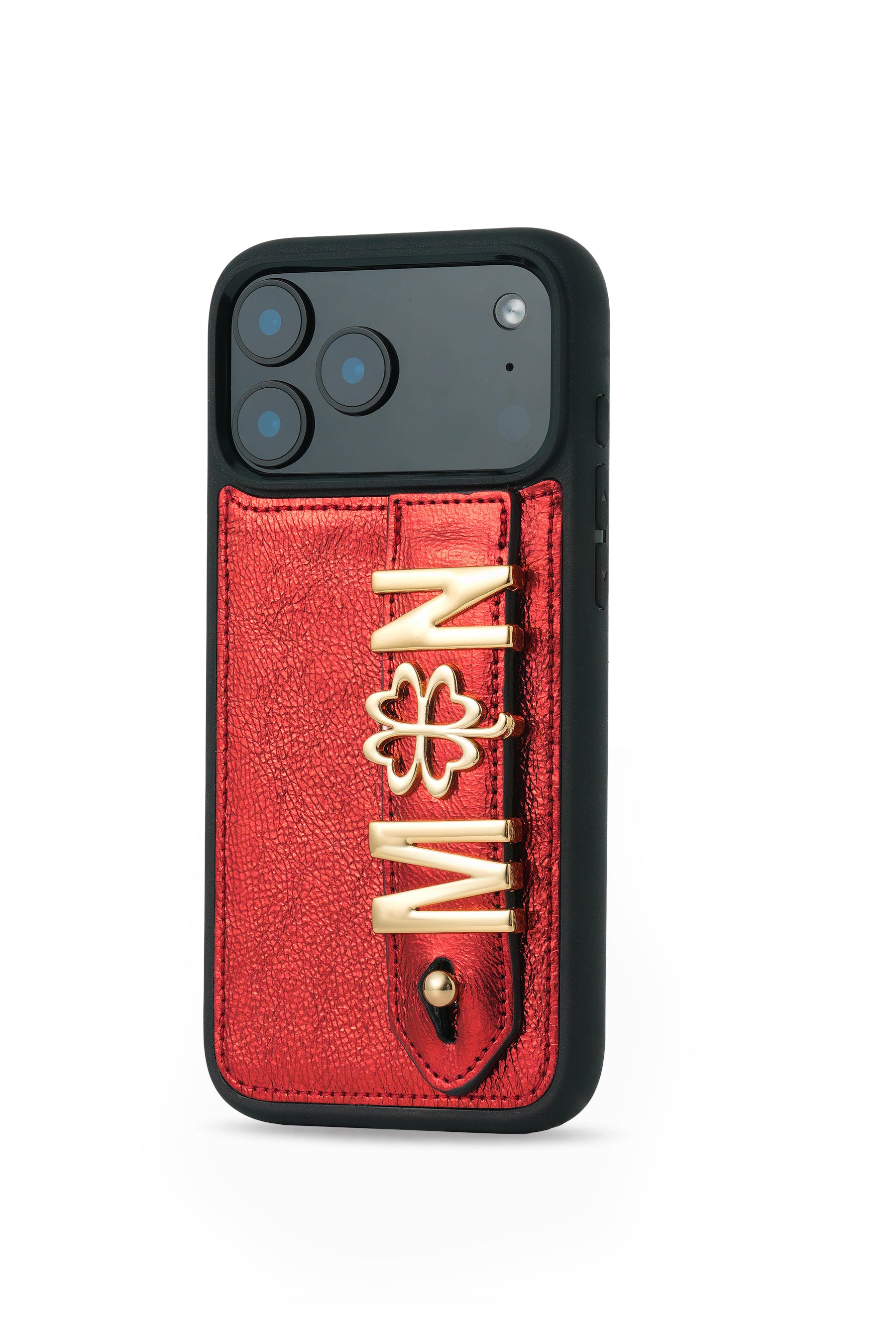 Bordo Harfli iPhone Deri Kılıf