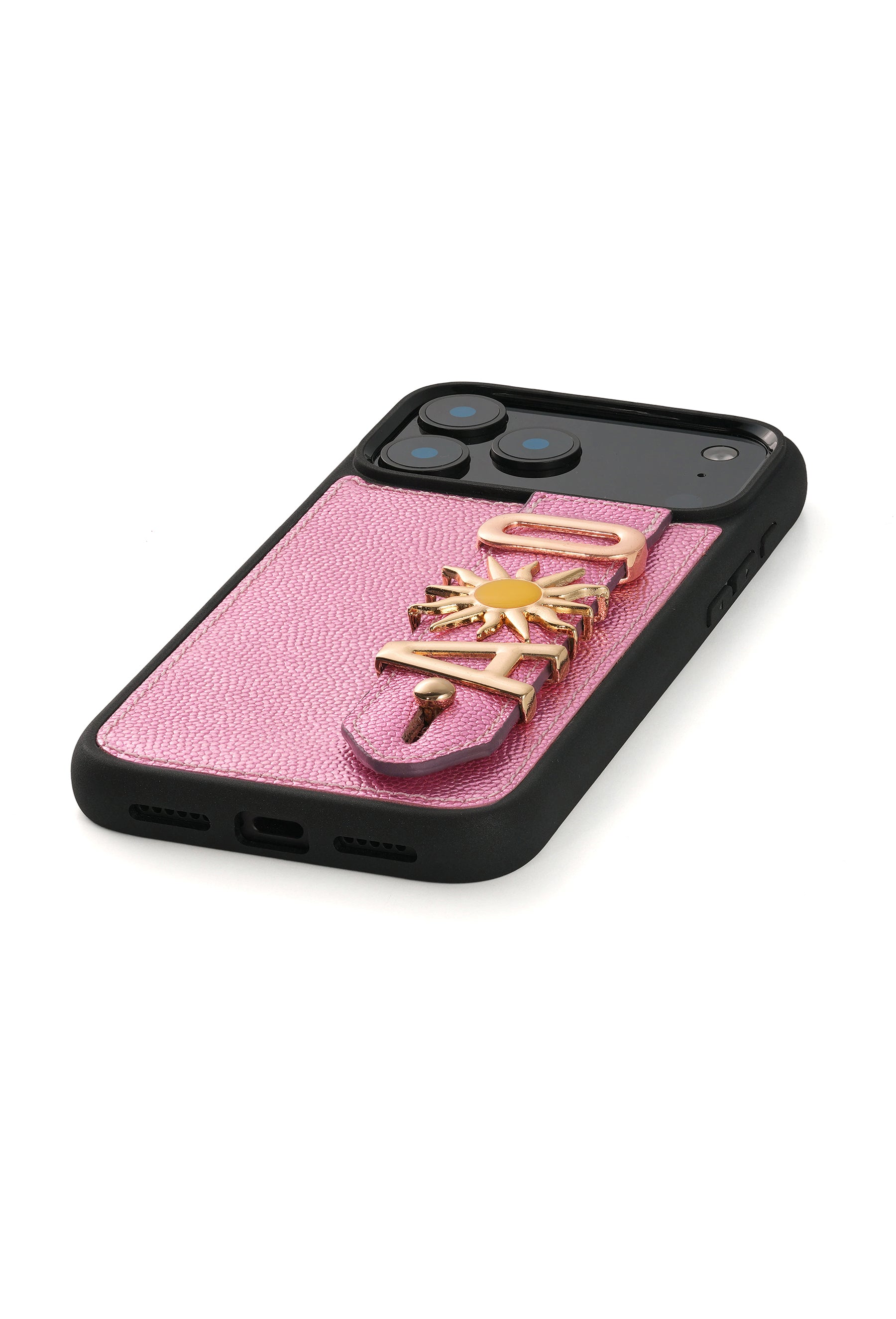 Harfli Pembe iPhone Deri Kılıf