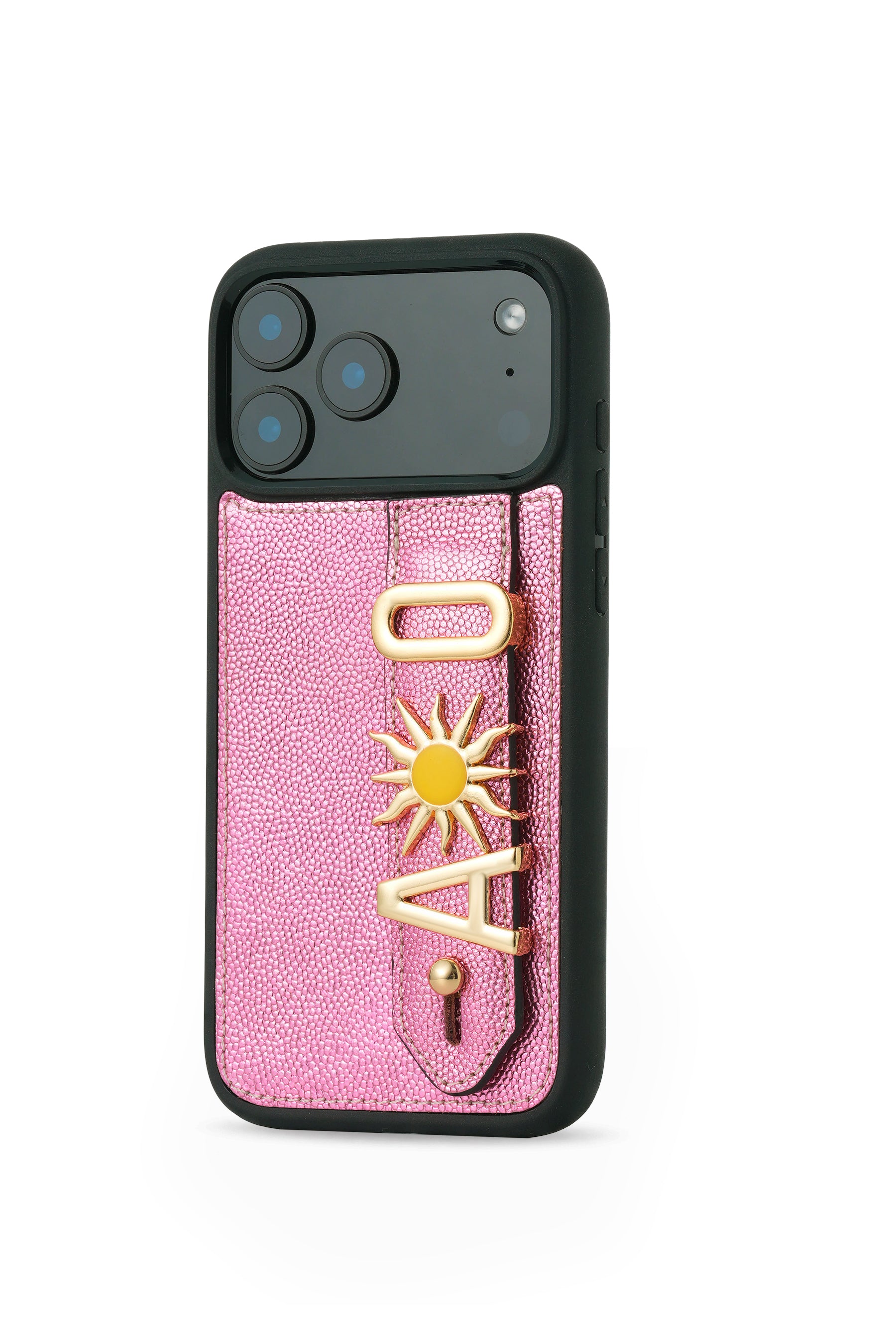 Harfli Pembe iPhone Deri Kılıf