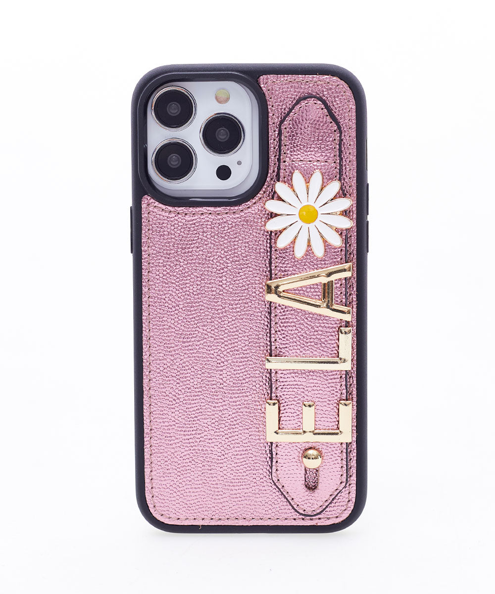 Harfli Pembe iPhone Deri Kılıf
