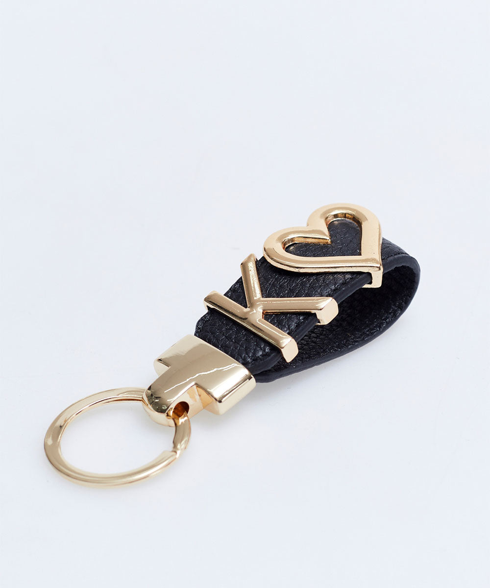 Harfli Siyah Deri Anahtarlık