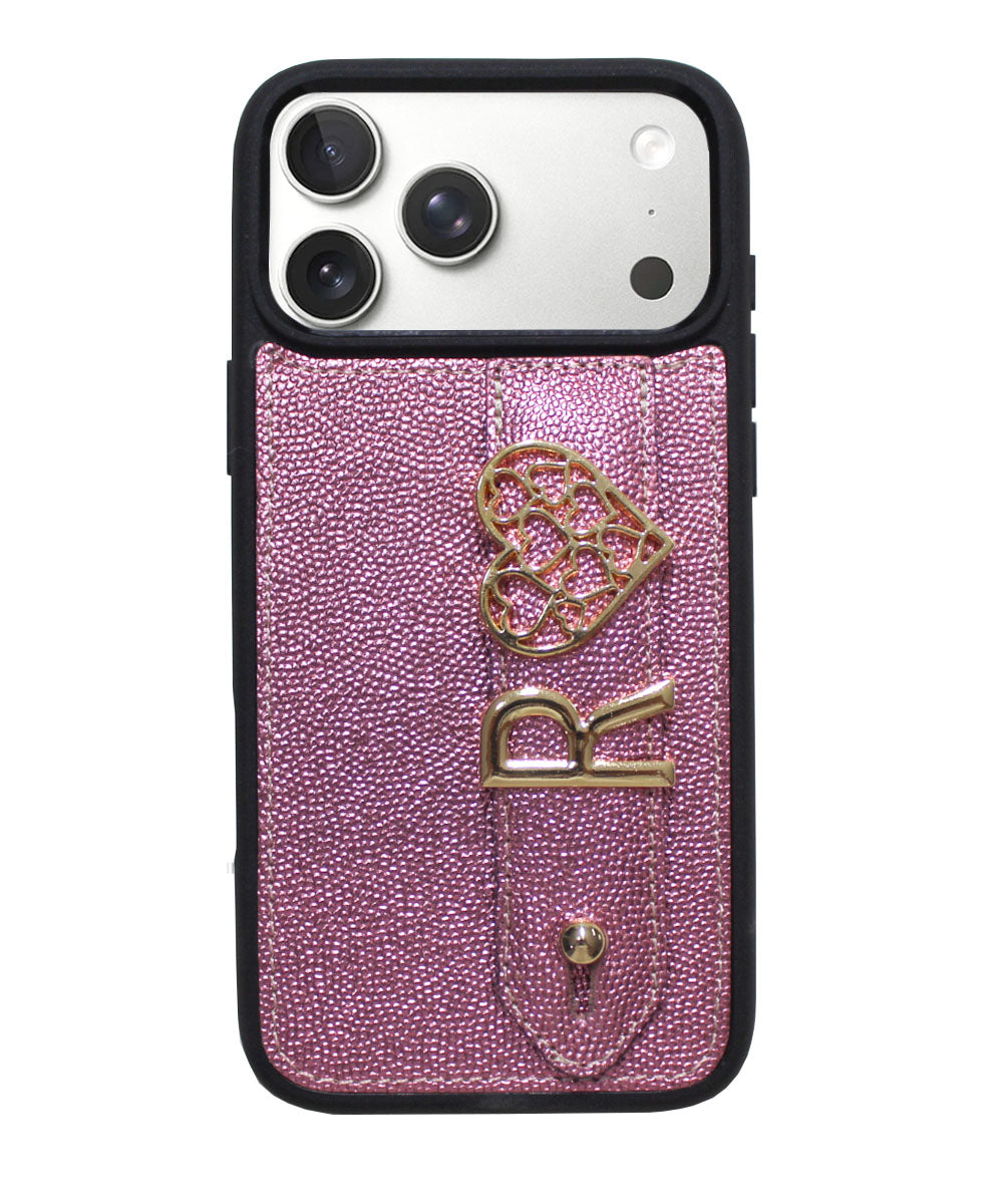 Harfli Pembe iPhone Deri Kılıf