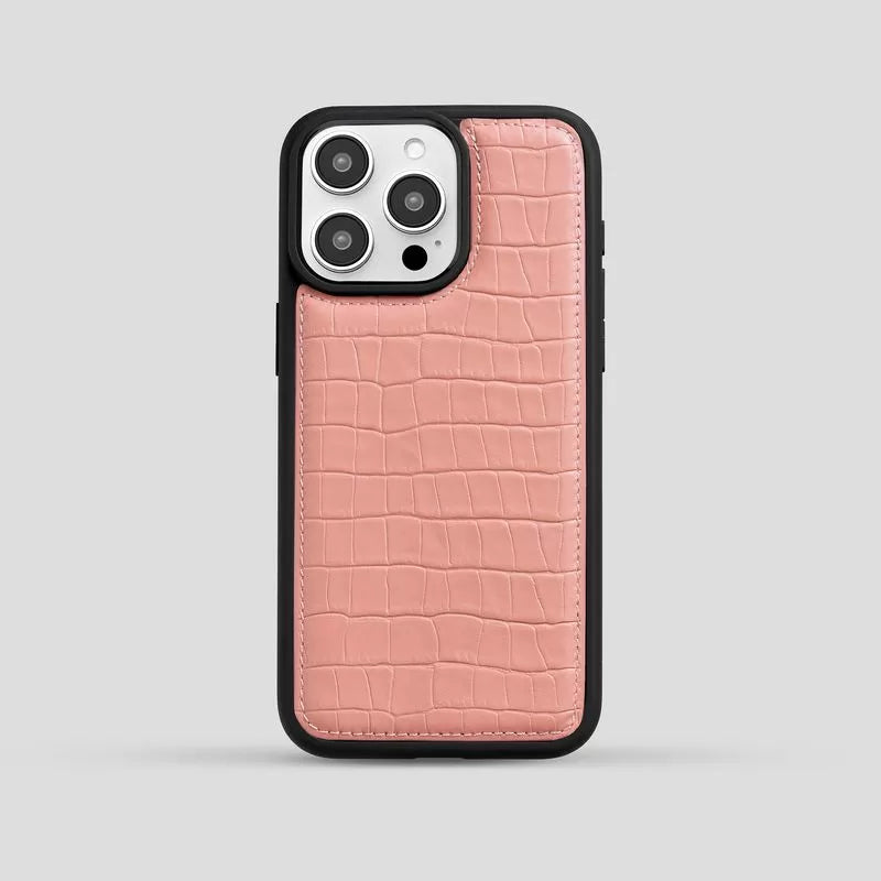 iPhone Kroko Pembe Deri Kılıf