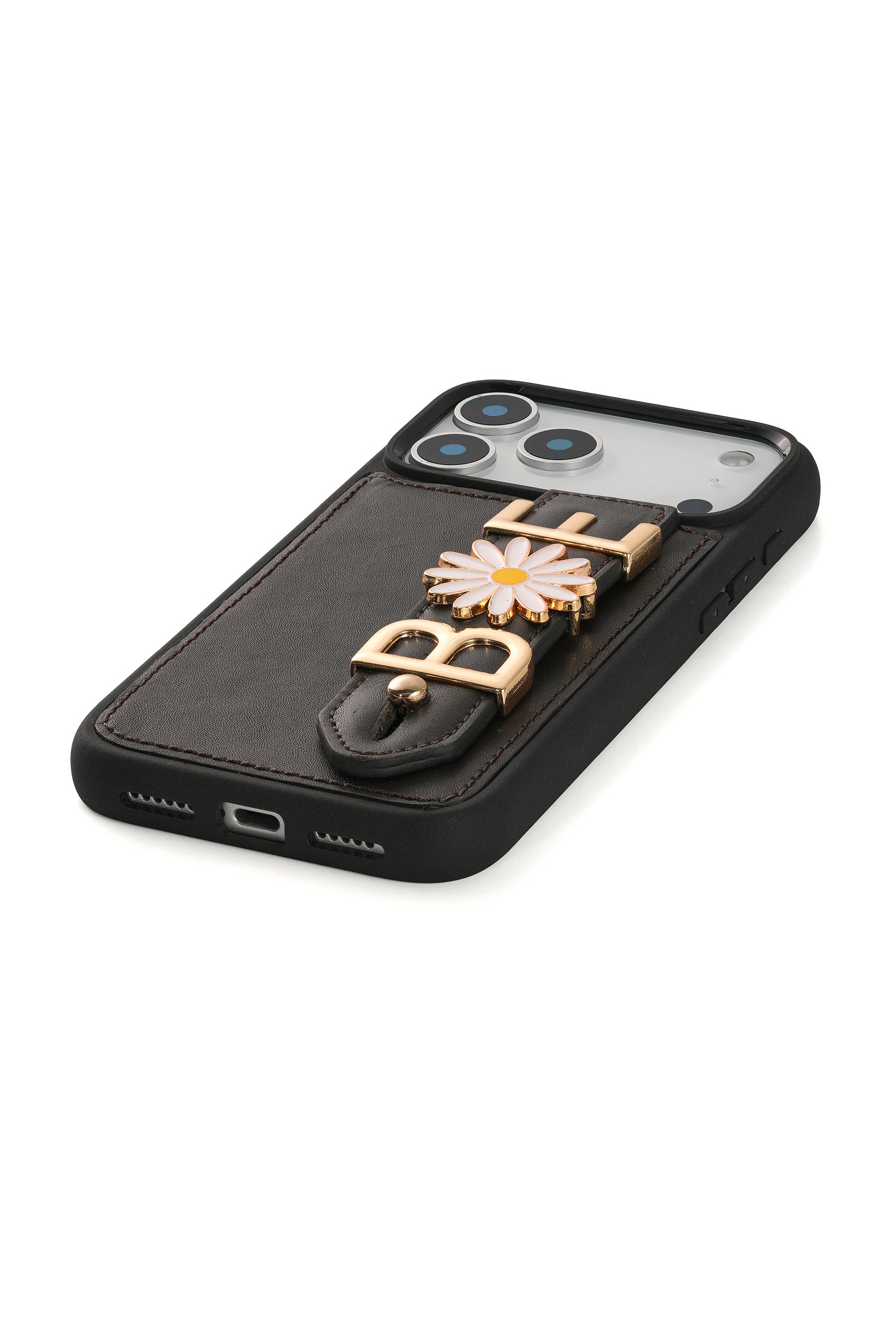 Harfli Kahve Deri iPhone Kılıf