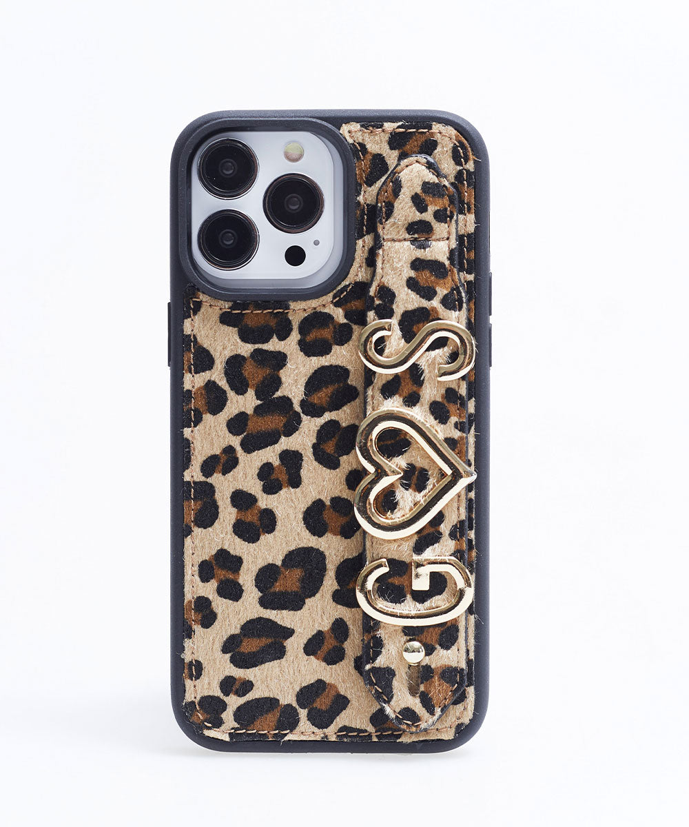 Harfli Leopar iPhone Deri Kılıf